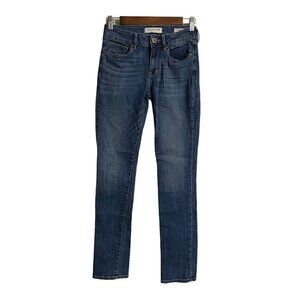 Bullhead Denim Womens Junior Dark Wash Mid Rise Stretch Skinny Jeans Size 5